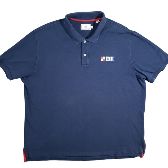 Southern Tide Other - Southern Tide Yacht Polo Shirt Men XXL Blue Sailing Flags NOK Short Sleeve‎ USA